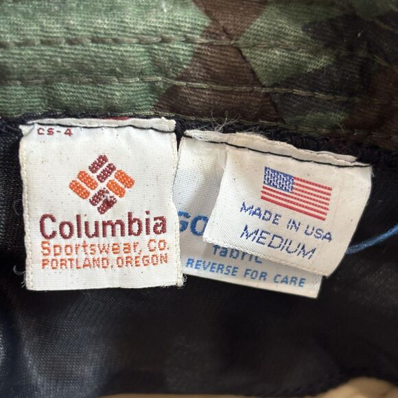 VINTAGE Columbia Hat Bucket Fitted Mens Medium Camo GORE-TEX Thinsulate 80s - Picture 6 of 10